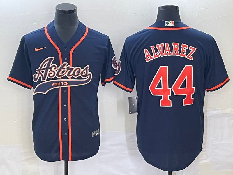 Men's Houston Astros Active Player Custom Navy Cool Base Stitched Baseball Jersey